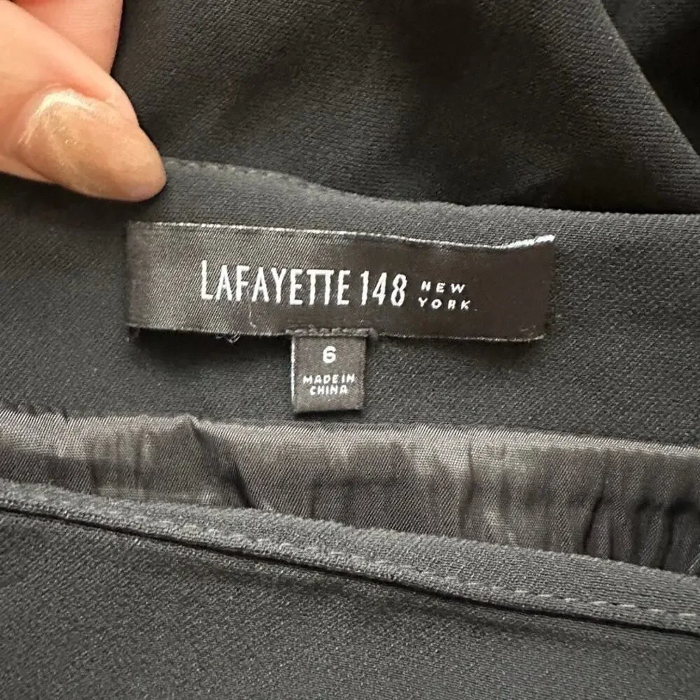 Lafayette 148 New York Women's Black Flare Viscose A-Line Skirt, Size 6,Like New